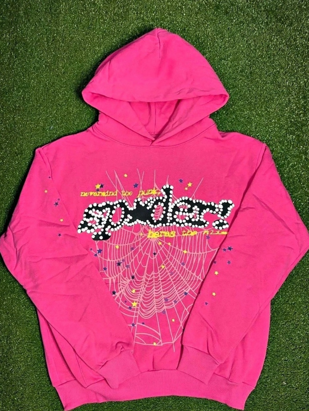 Sp5der P*nk Hoodie Pink Graphic Pullover Hoodie